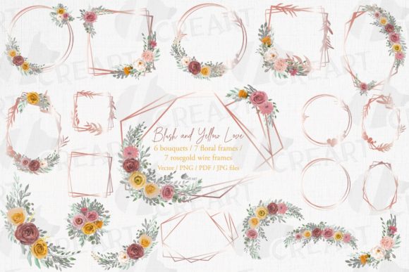 Blush & Yellow Roses Graphics: Print Templates Review