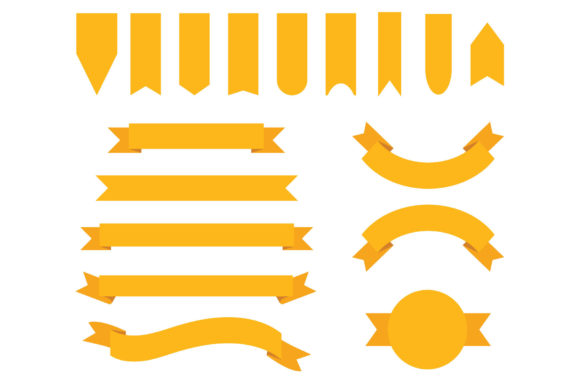 Gold Badge Banner Clip Art Set: Graphics & Decorative Elements