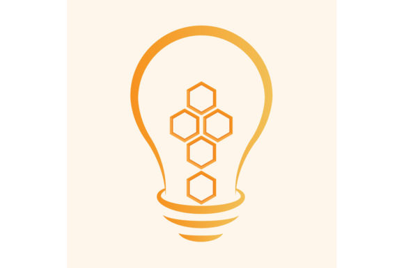 Honey Lamp, Hexagons Lamp Logo Design
