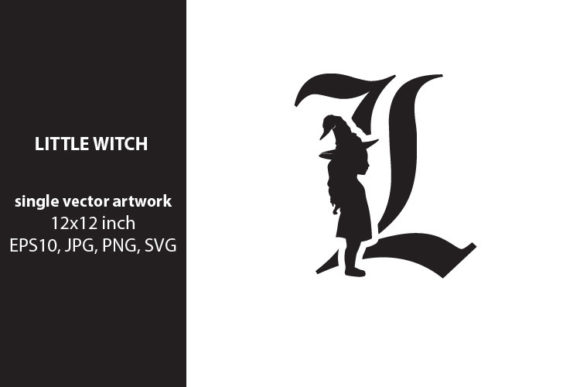 Little Witch - Monogram Letter L: Graphics & Icons for Whimsical Branding