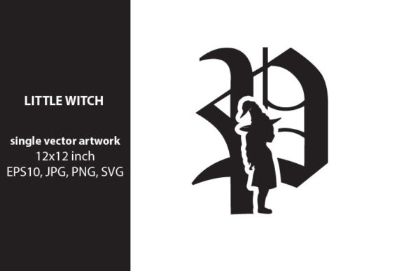 Little Witch - Monogram Letter P Graphics & Icons