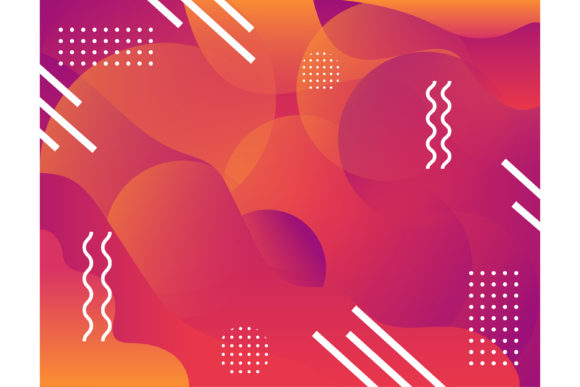 Orange Red Wave Memphis Background