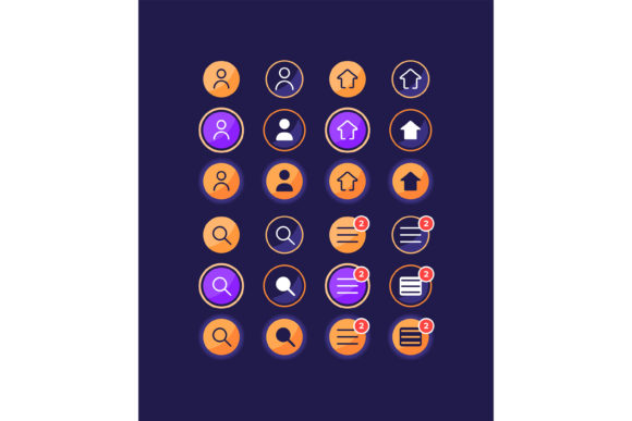 Settings Options for User Account: Graphics & UI Kits