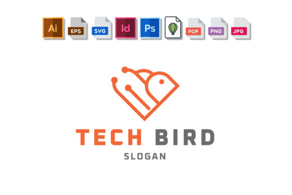 Tech Bird Minimalist Logo: Graphics & Logos for Modern Brands